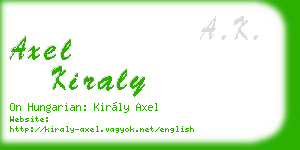 axel kiraly business card